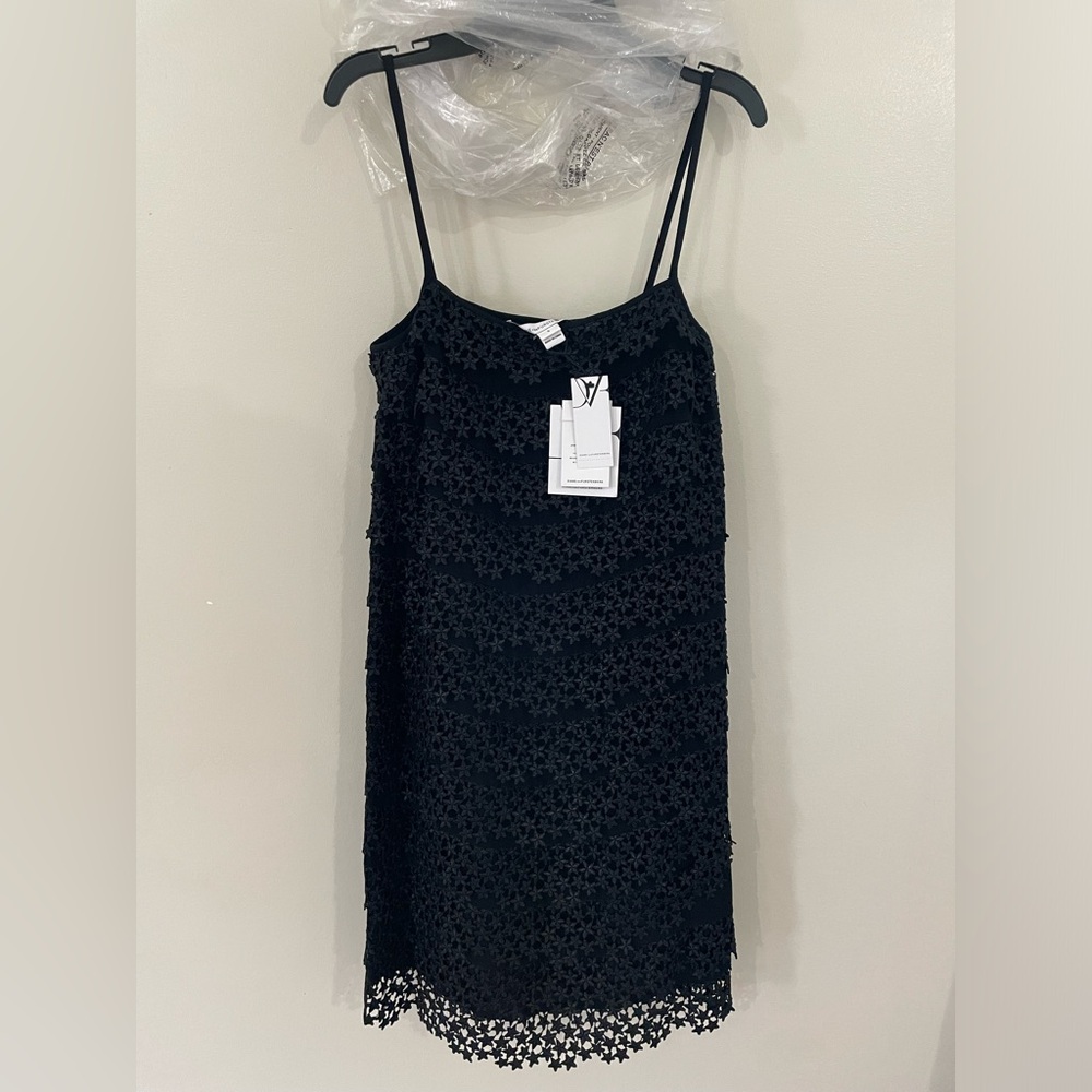 Diane Von Furstenberg Star Embellished Tiered Shift Dress Women’s NWT Black New